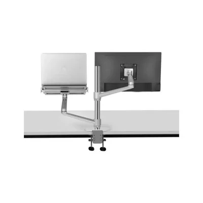 Gamvity OLL-3L Aluminum 2 in 1 Monitor Arm, Laptop Stand 17" - 27", Each Arm upto 6 KG - Silver _ Silver